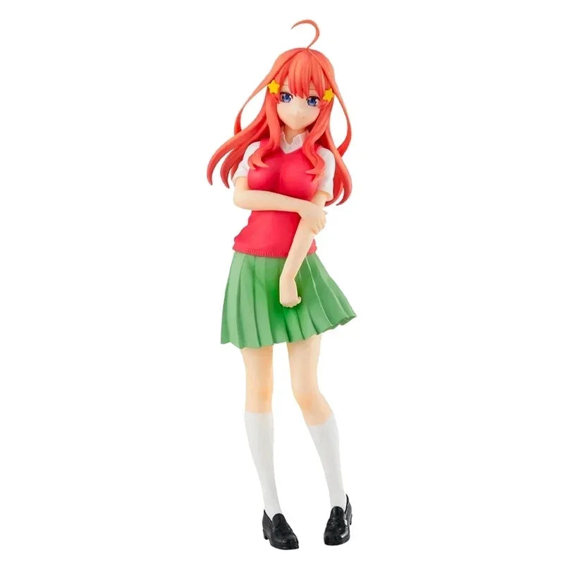 Anime figures of Nakano Ichika, Nino, Itsuki from The Quintessential Quintuplets, 18cm school uniform