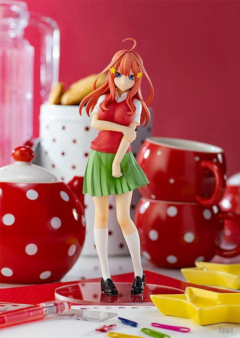 18cm anime figures of Nakano Ichika, Nino, Itsuki from The Quintessential Quintuplets in school uniforms | Vilemo