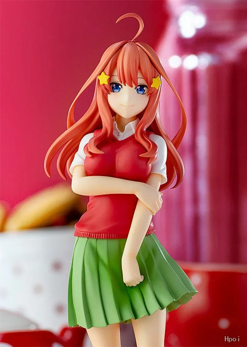 18cm anime figures of Nakano Ichika, Nino, Itsuki from The Quintessential Quintuplets in school uniforms | Vilemo