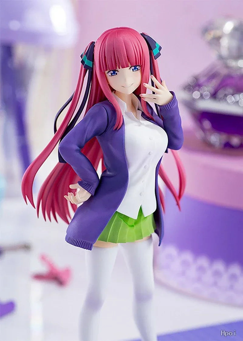 18cm anime figures of Nakano Ichika, Nino, Itsuki from The Quintessential Quintuplets in school uniforms | Vilemo