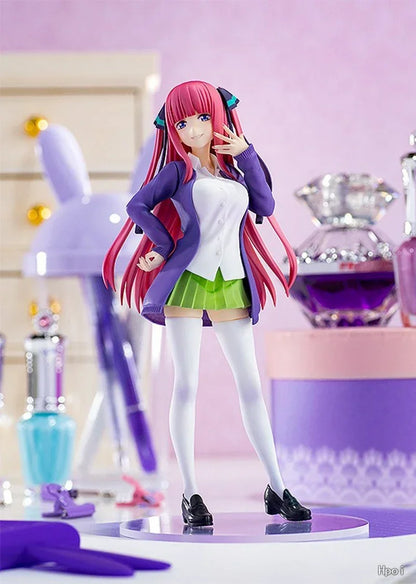 18cm anime figures of Nakano Ichika, Nino, Itsuki from The Quintessential Quintuplets in school uniforms | Vilemo