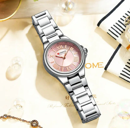 Montre CURREN 9091 Femme avec Bracelet Acier et Affichage Or Rose