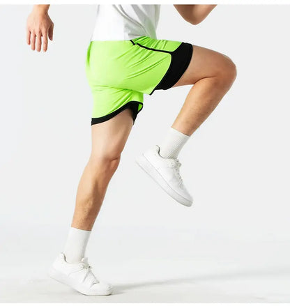 Double Layer Sports Shorts for Men, Ideal for Gym & Jogging