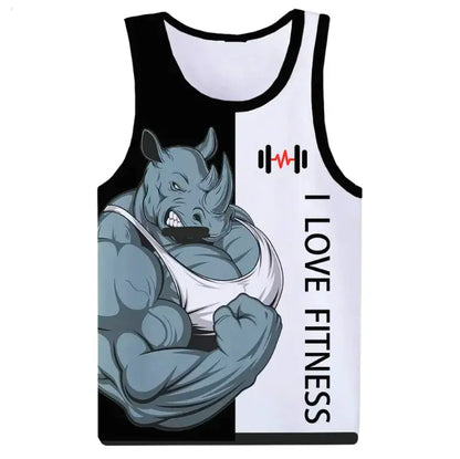 Men's 3D Tank Top Rottweiler Love for Fitness & Bodybuilding