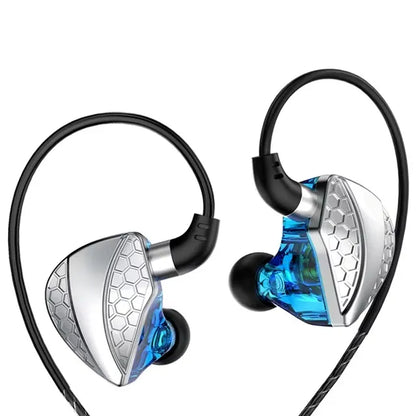 Auricolari HiFi QKZ Hi6T con bassi potenti, microfono, perfetti per sport, giochi e musica con jack 3.5mm