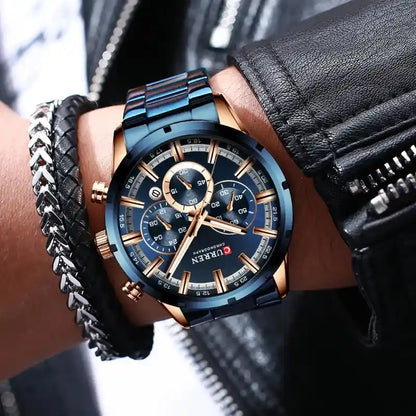 Orologio CURREN uomo sportivo impermeabile, movimento al quarzo