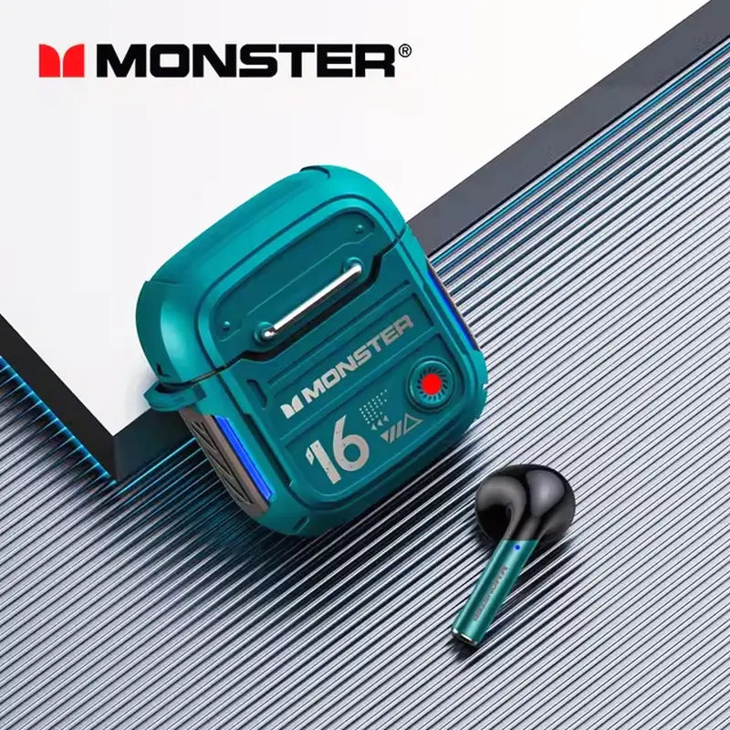 Cuffie Monster XKT16 con connessione Bluetooth, latenza bassa e qualità audio premium.