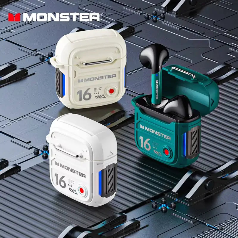 Cuffie Monster XKT16 con connessione Bluetooth, latenza bassa e qualità audio premium.