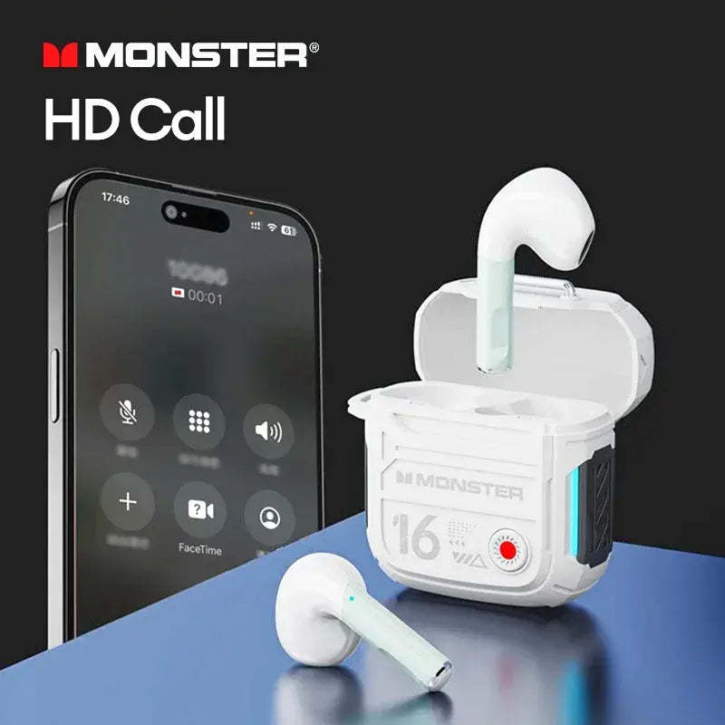 Cuffie Monster XKT16 con connessione Bluetooth, latenza bassa e qualità audio premium.