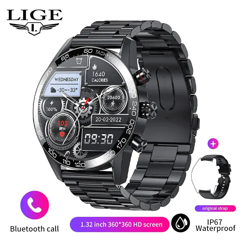 Orologio LIGE smartwatch, 
 impermeabile per uomo, fitness e business.