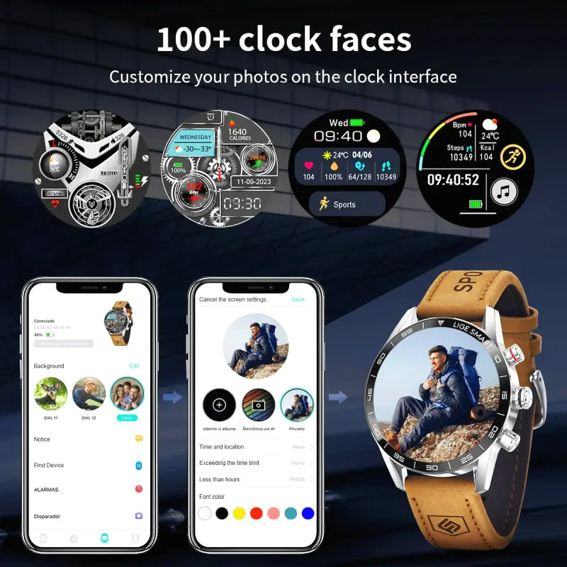 Orologio LIGE smartwatch, 
 impermeabile per uomo, fitness e business.