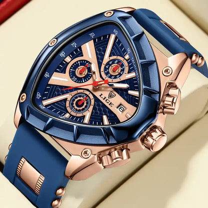 LIGE Orologio Uomo Triangolare – Sportivo, Impermeabile e alla Moda