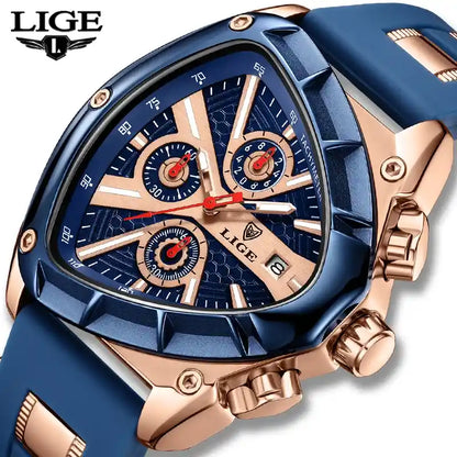 LIGE Orologio Uomo Triangolare – Sportivo, Impermeabile e alla Moda