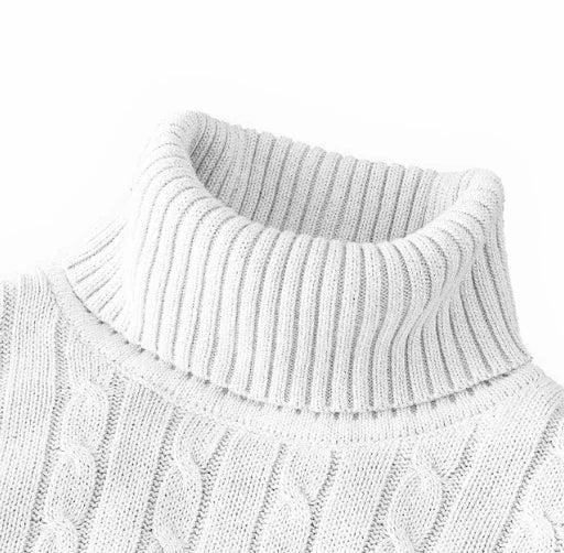 Maglione caldo uomo autunno inverno, collo alto e lavorato a maglia, ideale per tenere al caldo in inverno, stile casual e comodo