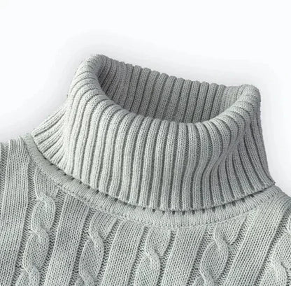 Maglione caldo uomo autunno inverno, collo alto e lavorato a maglia, ideale per tenere al caldo in inverno, stile casual e comodo