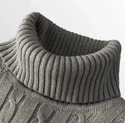 Maglione caldo uomo autunno inverno, collo alto e lavorato a maglia, ideale per tenere al caldo in inverno, stile casual e comodo