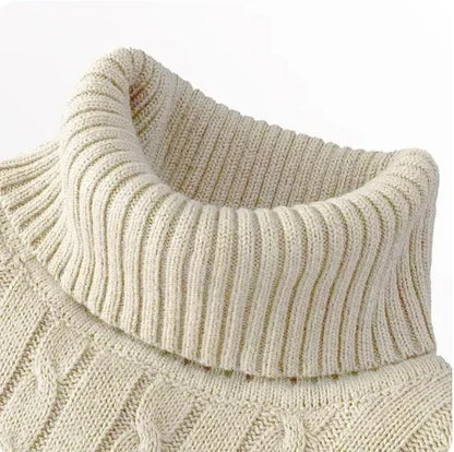 Maglione caldo uomo autunno inverno, collo alto e lavorato a maglia, ideale per tenere al caldo in inverno, stile casual e comodo