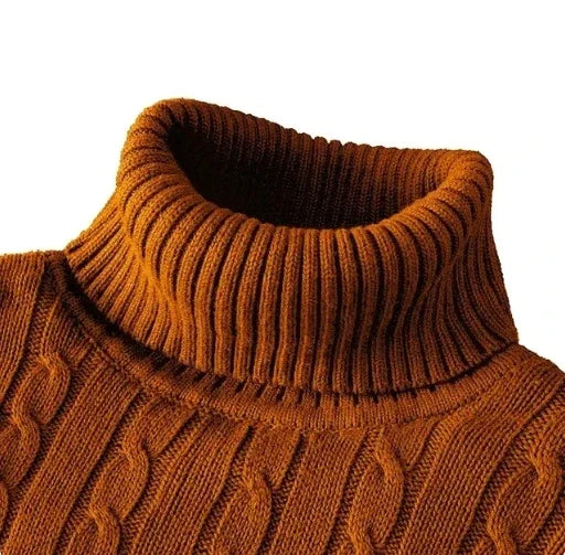 Maglione caldo uomo autunno inverno, collo alto e lavorato a maglia, ideale per tenere al caldo in inverno, stile casual e comodo