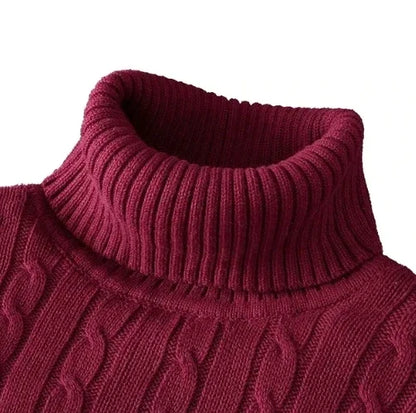 Maglione caldo uomo autunno inverno, collo alto e lavorato a maglia, ideale per tenere al caldo in inverno, stile casual e comodo