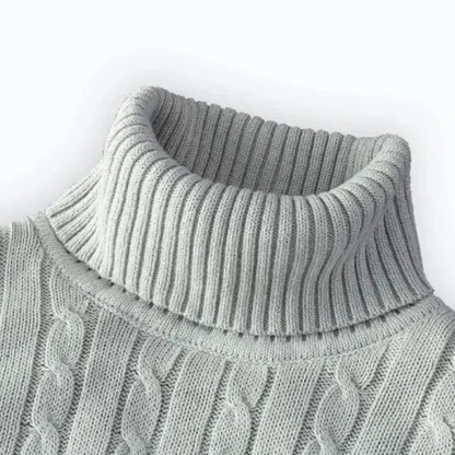 Maglione caldo uomo autunno inverno, collo alto e lavorato a maglia, ideale per tenere al caldo in inverno, stile casual e comodo