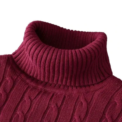 Maglione caldo uomo autunno inverno, collo alto e lavorato a maglia, ideale per tenere al caldo in inverno, stile casual e comodo