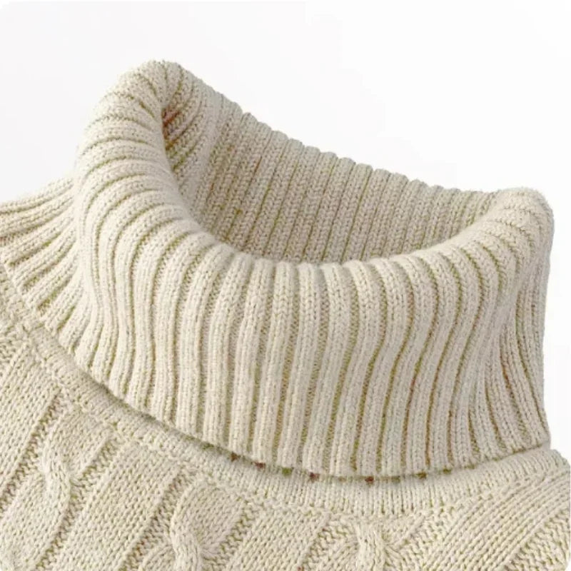 Maglione caldo uomo autunno inverno, collo alto e lavorato a maglia, ideale per tenere al caldo in inverno, stile casual e comodo