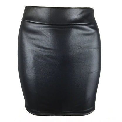 High-Waist Matte Faux Leather Slim Fit Mini Skirt