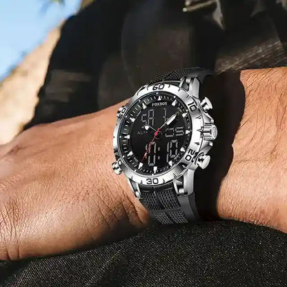 Reloj deportivo para hombre FOXBOX: pantalla dual de lujo de las mejores marcas