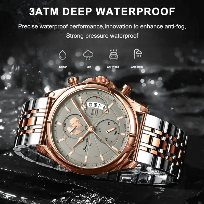 POEDAGAR Luxury Men’s Watch Business Chronograph Waterproof