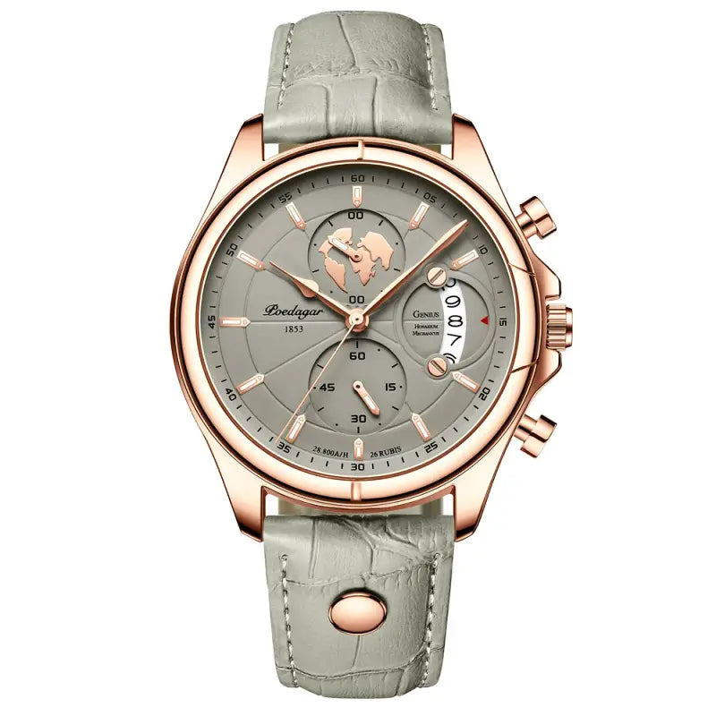 POEDAGAR Herren Armbanduhr Luxus Edelstahl Chronograph