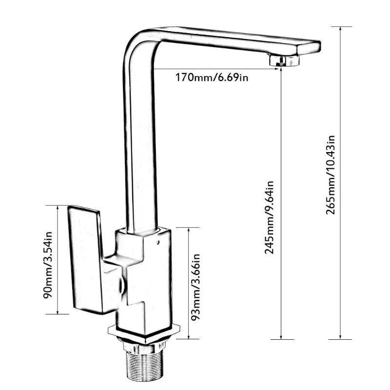 Rubinetto da cucina miscelatore rotante 360 gradi per lavello in acciaio inossidabile, design moderno e resistente.