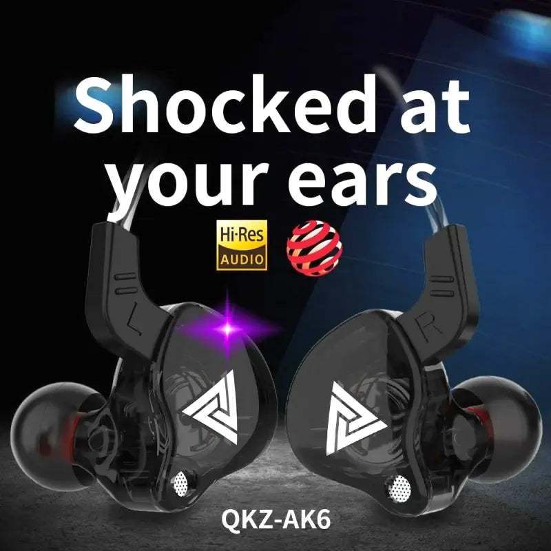 QKZ AK6 Wired Earphones HiFi 3.5mm with Bass for Gaming