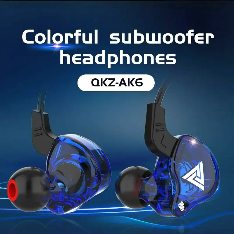 Auricolari cablati QKZ AK6 HiFi 3.5mm per gioco con bassi potenti