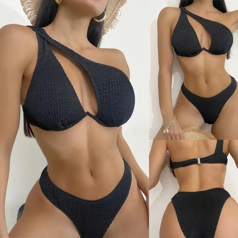 Bikini Nero Monospalla Sexy - Elegante e Sofisticato - Vilemo