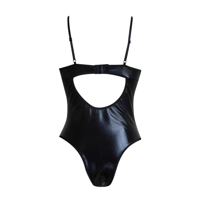 Body Sexy in Pelle PVC con Lacci per Night Club - Vilemo