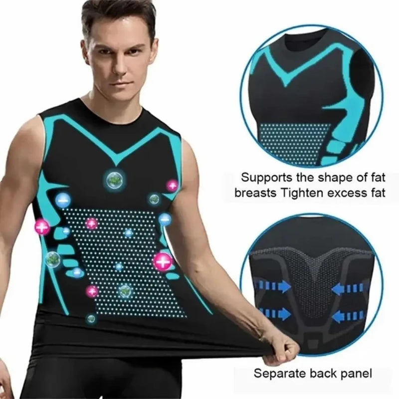 Men’s Ionic shaping vest, breathable compression tank top ideal for fitness and training | Vilemo