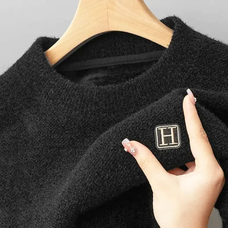 Maglione termico casual da uomo invernale, lavorato a maglia