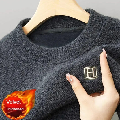 Maglione termico casual da uomo invernale, lavorato a maglia