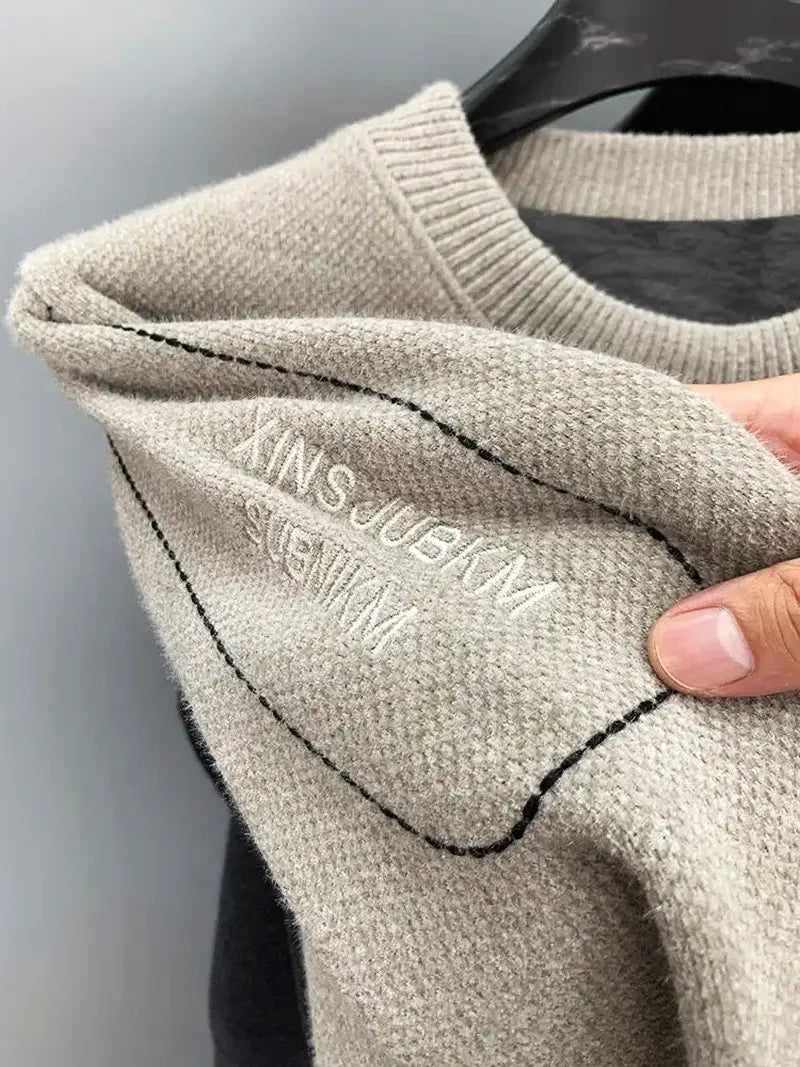 Maglione termico casual da uomo invernale, lavorato a maglia