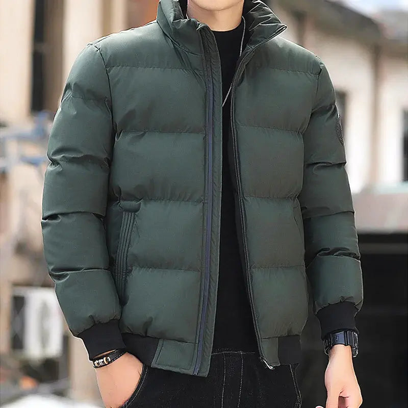 Giacca uomo casual invernale, imbottita in cotone, stile moda coreana, calda e antivento.