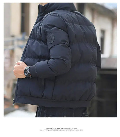 Giacca uomo casual invernale, imbottita in cotone, stile moda coreana, calda e antivento.