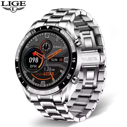 Reloj Inteligente LIGE Hombre: Pantalla Redonda, Llamadas, Fitness