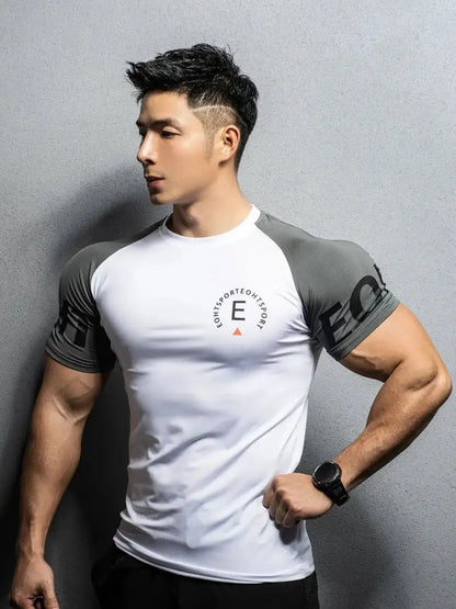 Men’s summer gym T-shirt, short sleeve fitness shirt ideal for bodybuilding and sports activities | Vilemo