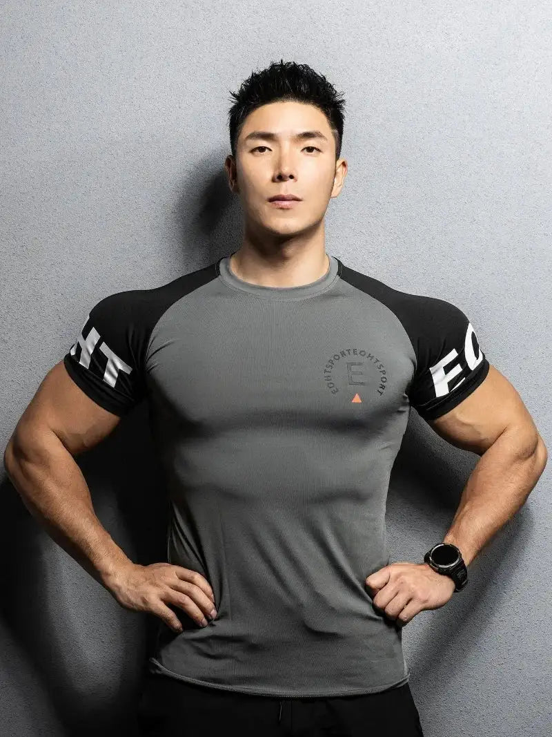 Men’s summer gym T-shirt, short sleeve fitness shirt ideal for bodybuilding and sports activities | Vilemo